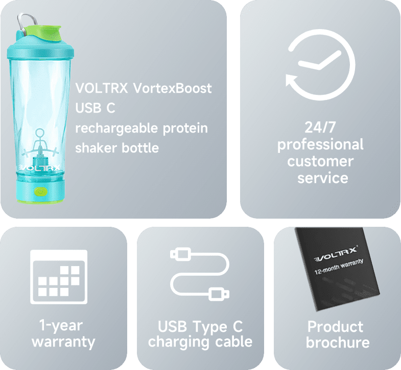 VOLTRX Vortex Electric Protein Shaker Bottle (Black) - Voltrx®